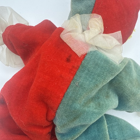 Christmas Elf Jester Vintage Folk Art Shelf Sitter Holiday Poseable 9" Tall - Picture 16 of 16